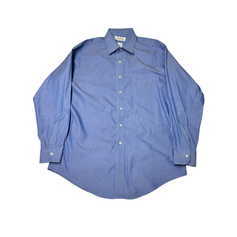 Brooks Brothers Mens Non‎ Iron Slim Fit Button Down Shirt Gingham Size 16.5 34